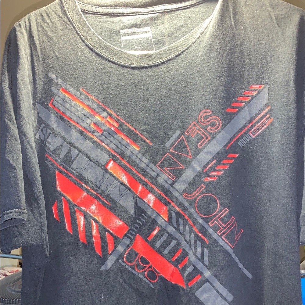 Sean John Black & Red T-Shirt Mens XL